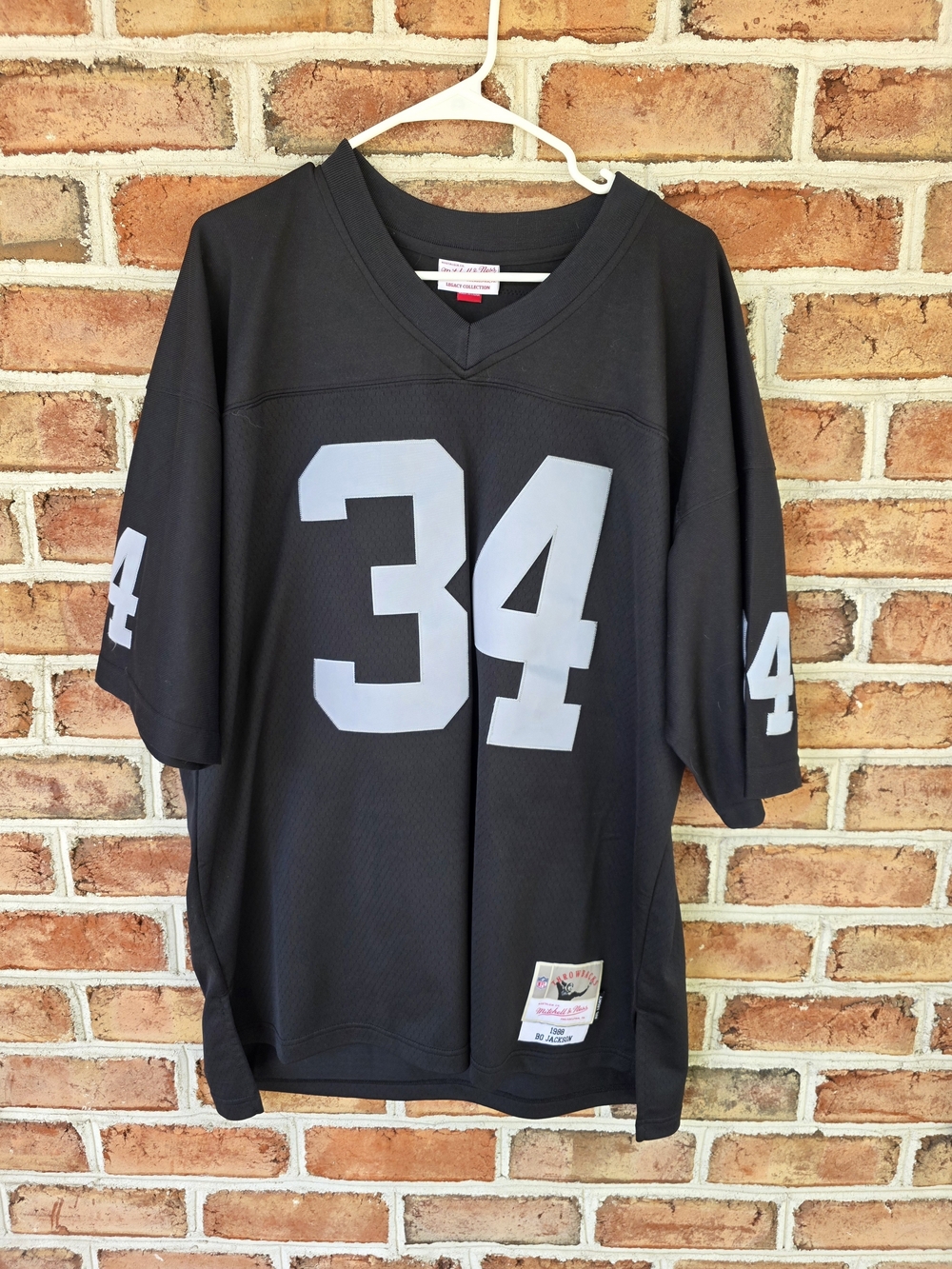 BO JACKSON RAIDERS Mitchell & Ness Black Football Jersey with White 34